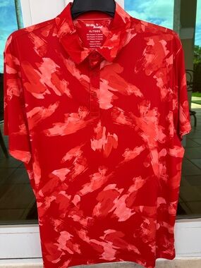 GOLF Birdies Red Abstract Brushstroke Polo